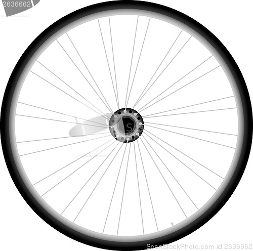 Image of Bike wheel isolated on white background