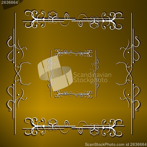 Image of Illustration the luxury gold pattern ornament borders of black background