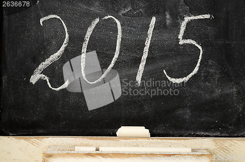 Image of slate blackboard with the inscription 2015