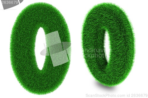 Image of Number zero made of grass