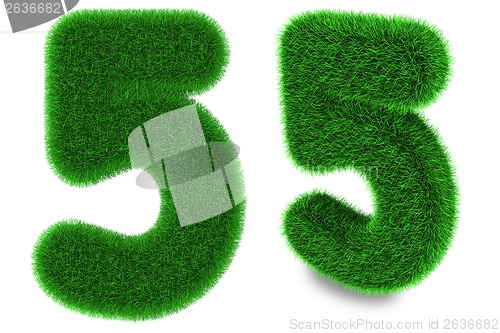 Image of Number five made of grass