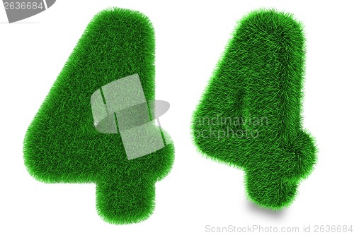 Image of Number four made of grass