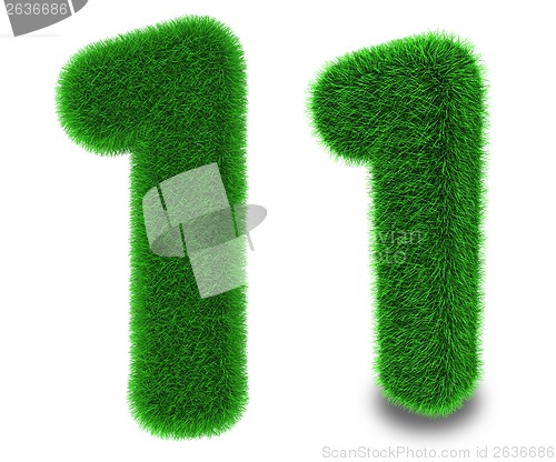 Image of Number one made of grass