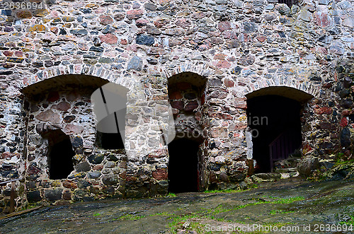 Image of stone wall of a medieval castle