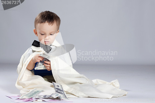 Image of Toddler boy businessman