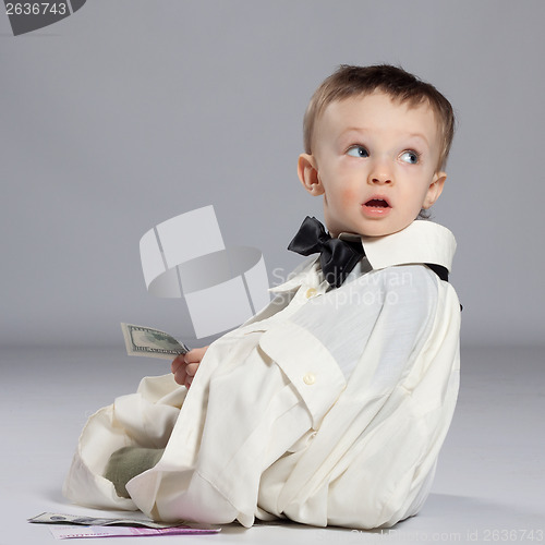 Image of Toddler boy businessman