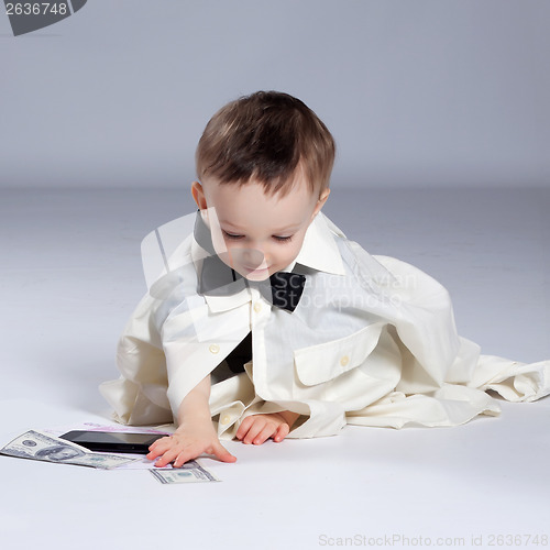 Image of Toddler boy businessman