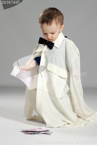 Image of Toddler boy businessman