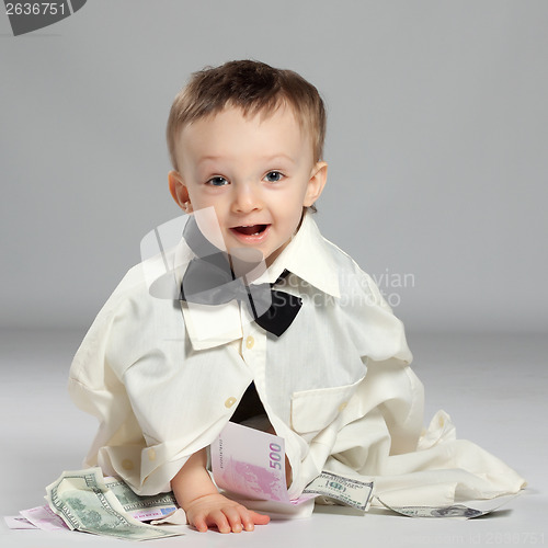 Image of Toddler boy businessman