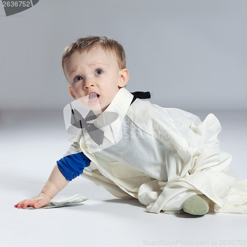 Image of Toddler boy businessman