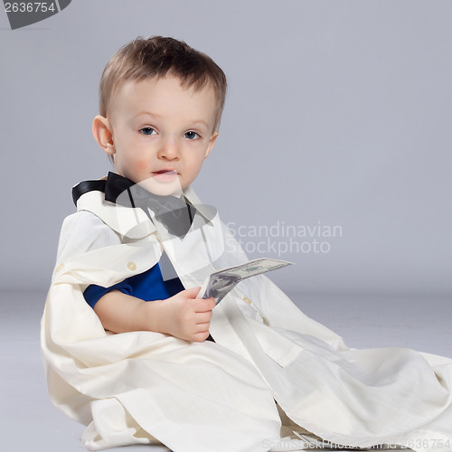 Image of Toddler boy businessman