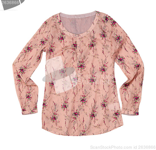 Image of pink blouse with a floral pattern