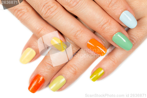 Image of female hands with nail polish color