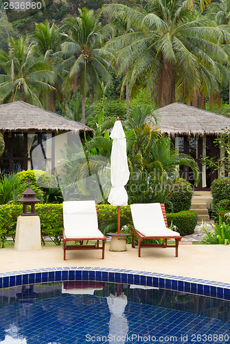 Image of Bungalows and a swimming pool 
