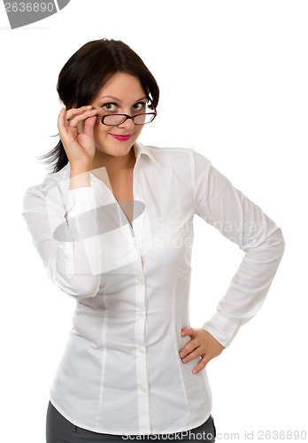 Image of beautiful girl with glasses