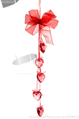 Image of Glass red hearts decoration for Valentines day