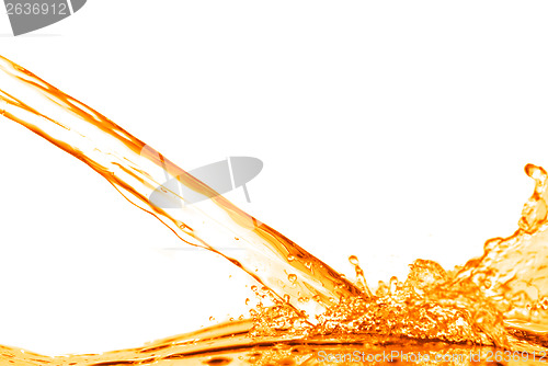 Image of orange water splash isolated on white