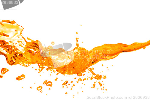 Image of orange water splash isolated on white
