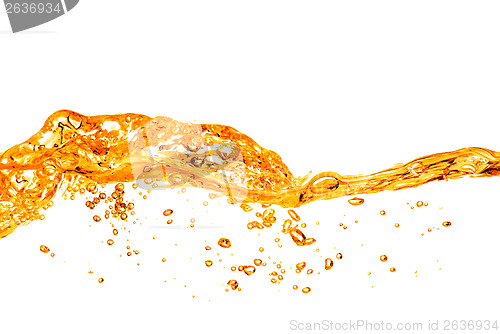 Image of orange water splash isolated on white