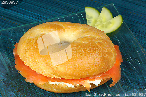 Image of Bagel with soft cheese and smoked salmon