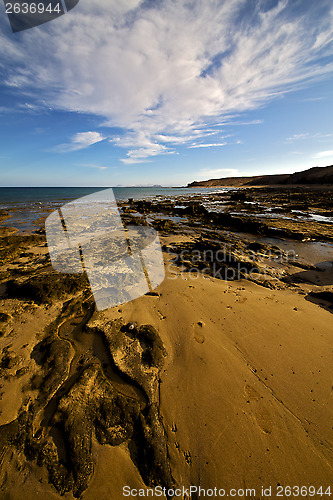 Image of sky  water  coastline and summer in lanzarote spain