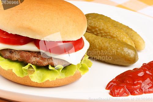 Image of Mini cheese burger closeup