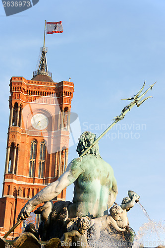 Image of Rathaus and Fountain of Neptune in Berlin