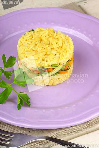 Image of Saffron rice with crunchy vegetables