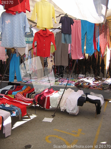 Image of A clothes shop at a market place