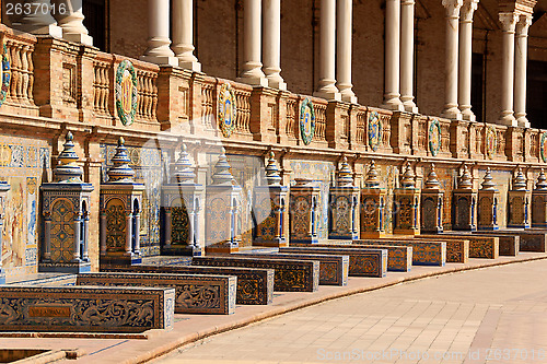 Image of Detail of Palacio Espanol in Seville, Spain