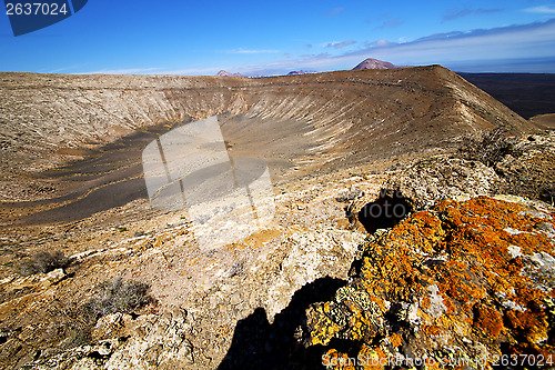 Image of vulcanic timanfaya  rock stone sky  lanzarote 