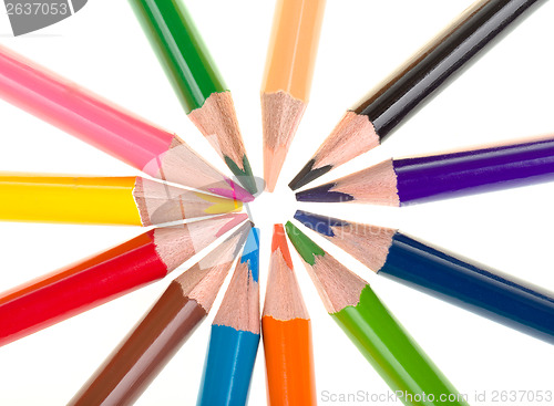 Image of Colour pencils isolated on white