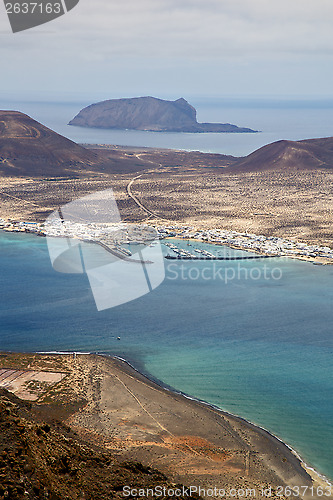 Image of   yacht water  in lanzarote spain graciosa miramar del rio