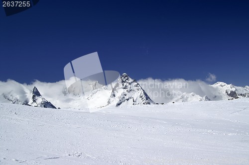 Image of Ski slope at nice sunny day