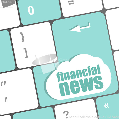 Image of financial news button on computer keyboard