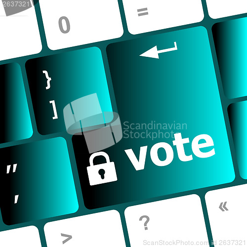 Image of vote button on computer keyboard key