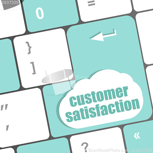 Image of customer satisfaction key word on computer keyboard