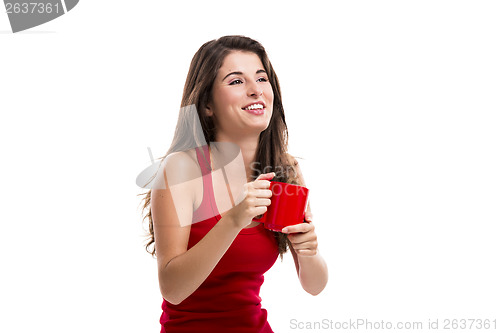 Image of Woman drinking coffee