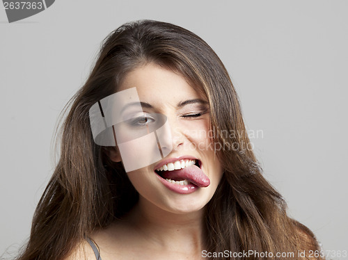 Image of Girl with tongue out