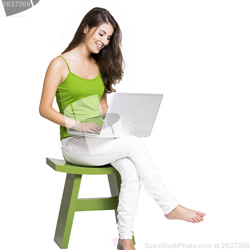 Image of Working at home with a laptop