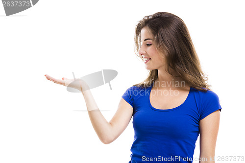 Image of Looking to her hand