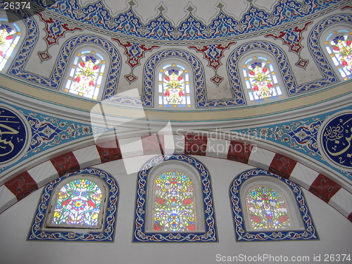 Image of The decoration on walls inside a mosque in Turkey