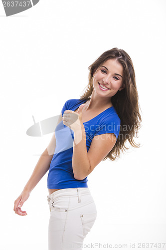 Image of Young woman with thumbs up