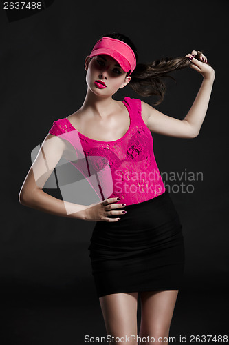 Image of Sexy fashion woman in pink