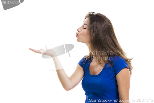 Image of Girl sending a kiss