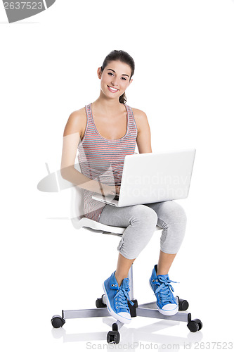 Image of Student working on a laptop