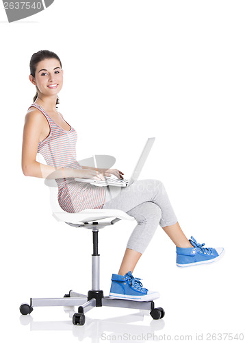 Image of Student working on a laptop