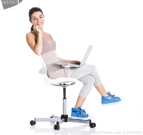 Image of Student working on a laptop