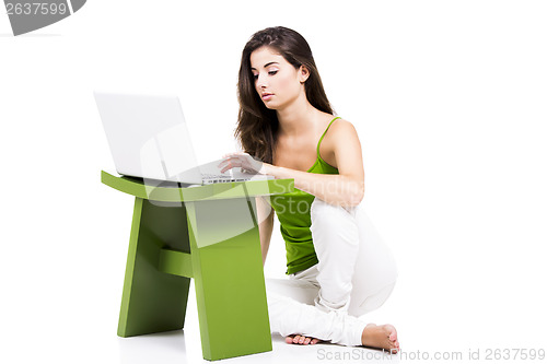 Image of Working at home with a laptop