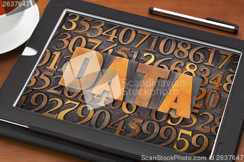 Image of data word and numbers 